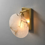 Alabaster Moon Disc Wall Sconce | Brass-Accented Statement Lighting - View 5