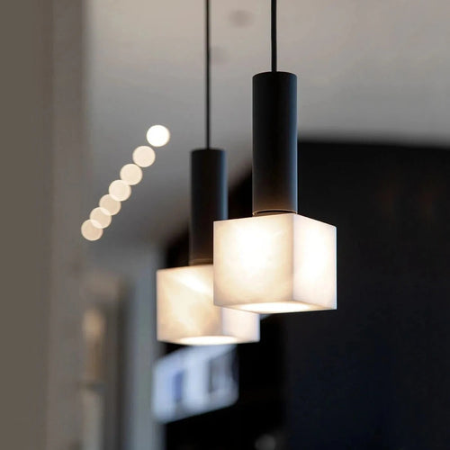 Alabaster Oran Pendant Stone – Minimalist Hanging Light Fixture for Home