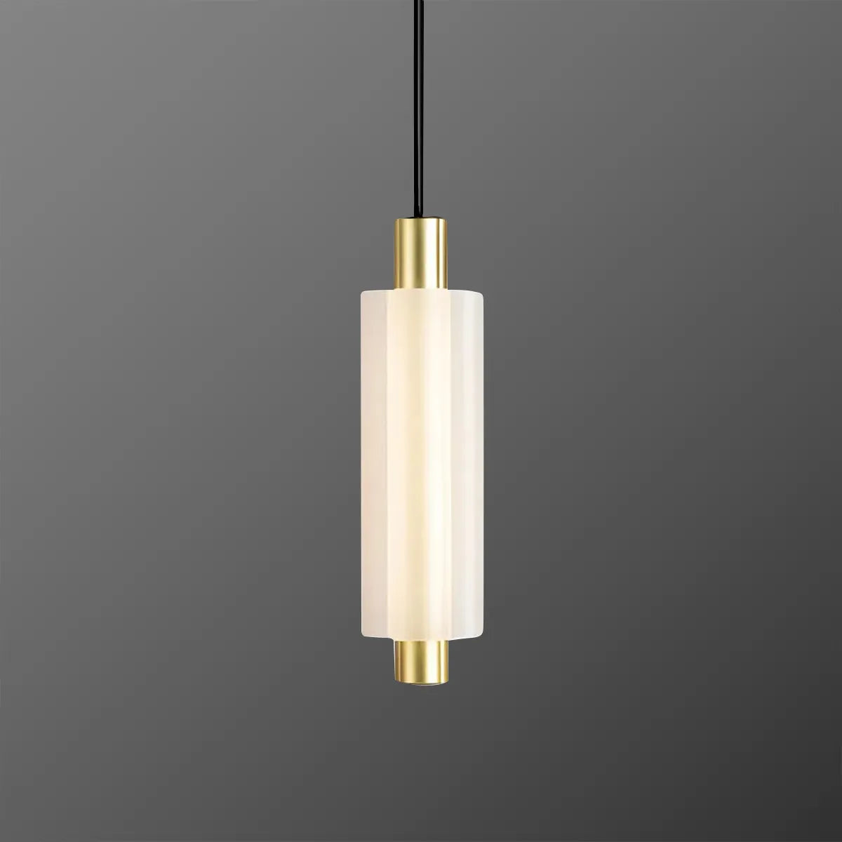 cylindrical glass led pendant