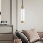 Alabaster Pendant Lamp – Cylindrical LED Pendant for Modern Indoor Lighting - View 4