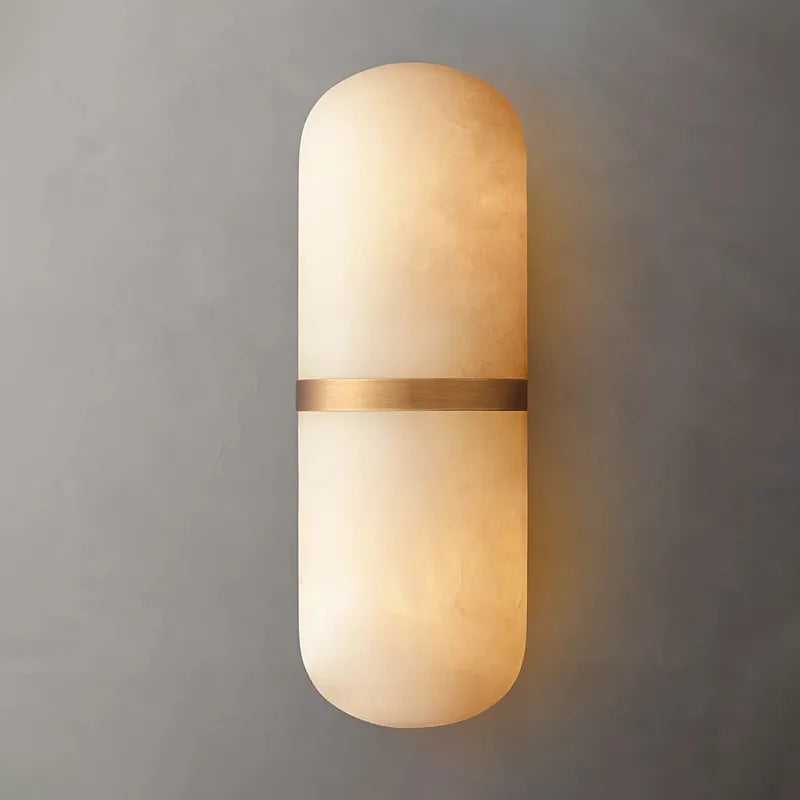 alabaster pill wall light