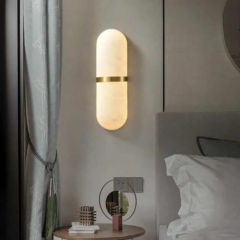Alabaster Pill Wall Light – Subtle Luminous Accent for Modern Interiors - View 2
