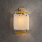 Alabaster Rectangular Wall Lamp | Copper Frame Elegant Accent Lighting - View 2