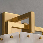 Alabaster Rectangular Wall Lamp | Copper Frame Elegant Accent Lighting - View 6