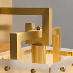 Alabaster Rectangular Wall Lamp | Copper Frame Elegant Accent Lighting - View 7