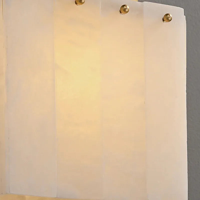 Alabaster Rectangular Wall Lamp | Copper Frame Elegant Accent Lighting - View 5