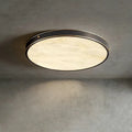 Alabaster Round Flushmount Ceiling Light | Brass Minimal Fixture