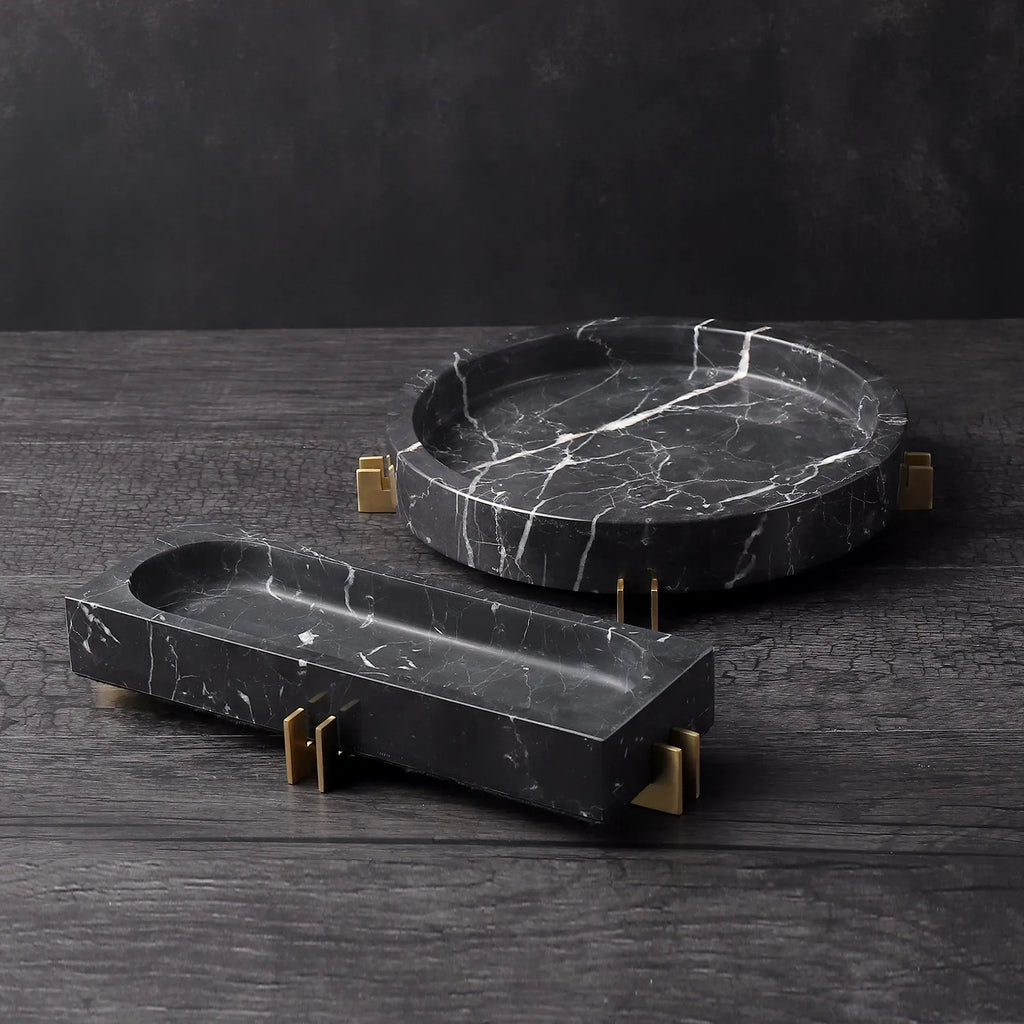 black alabaster shelves