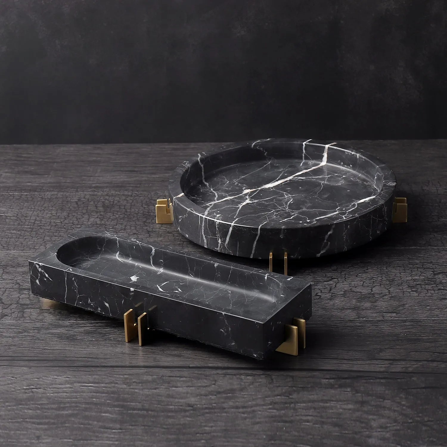 black alabaster shelves