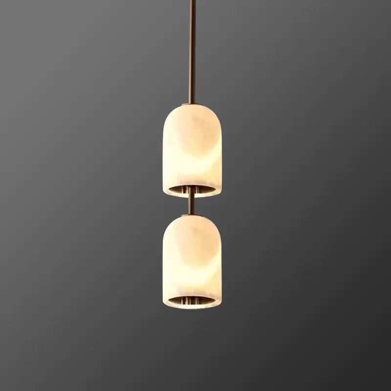 alabaster triple pendant