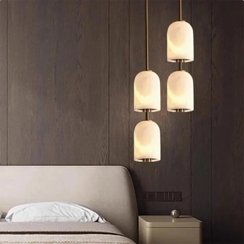 Alabaster Triple Pendant Ceiling Light for Elegant Home Interior Design