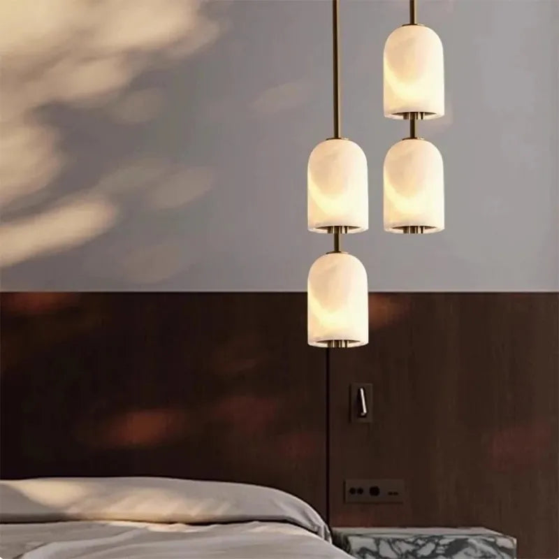 Alabaster Triple Pendant Ceiling Light for Elegant Home Interior Design - View 2