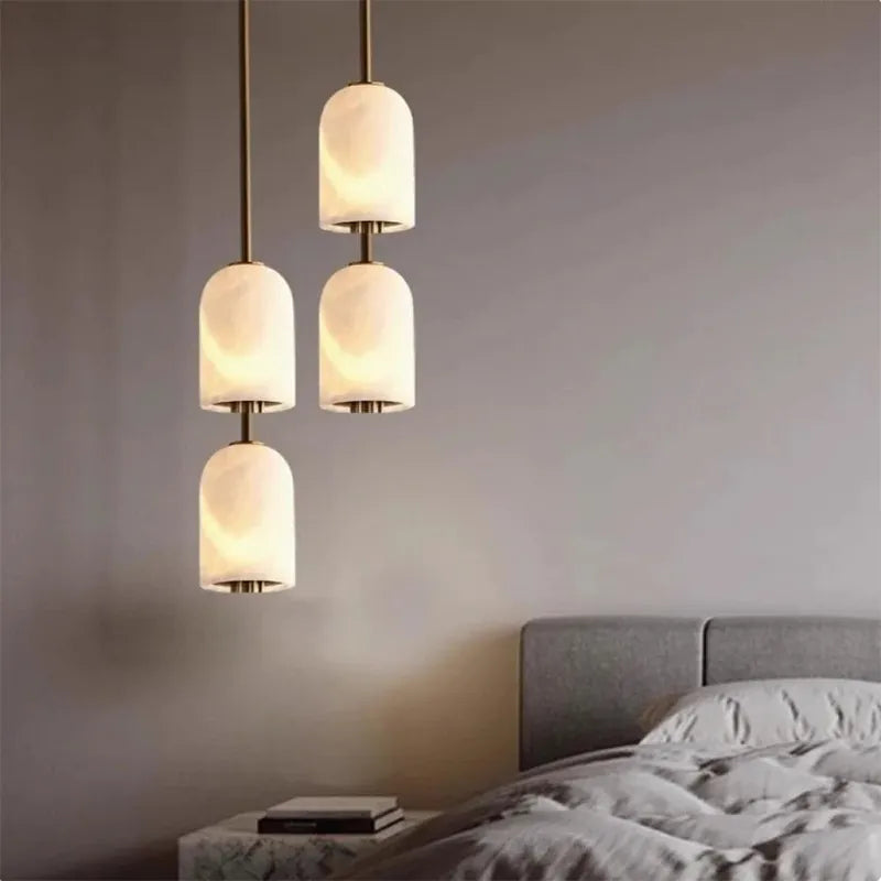 Alabaster Triple Pendant Ceiling Light for Elegant Home Interior Design - View 3