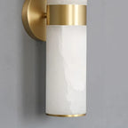 Alabaster Tube Wall Light | Soft Vertical Glow Fixture - View 7
