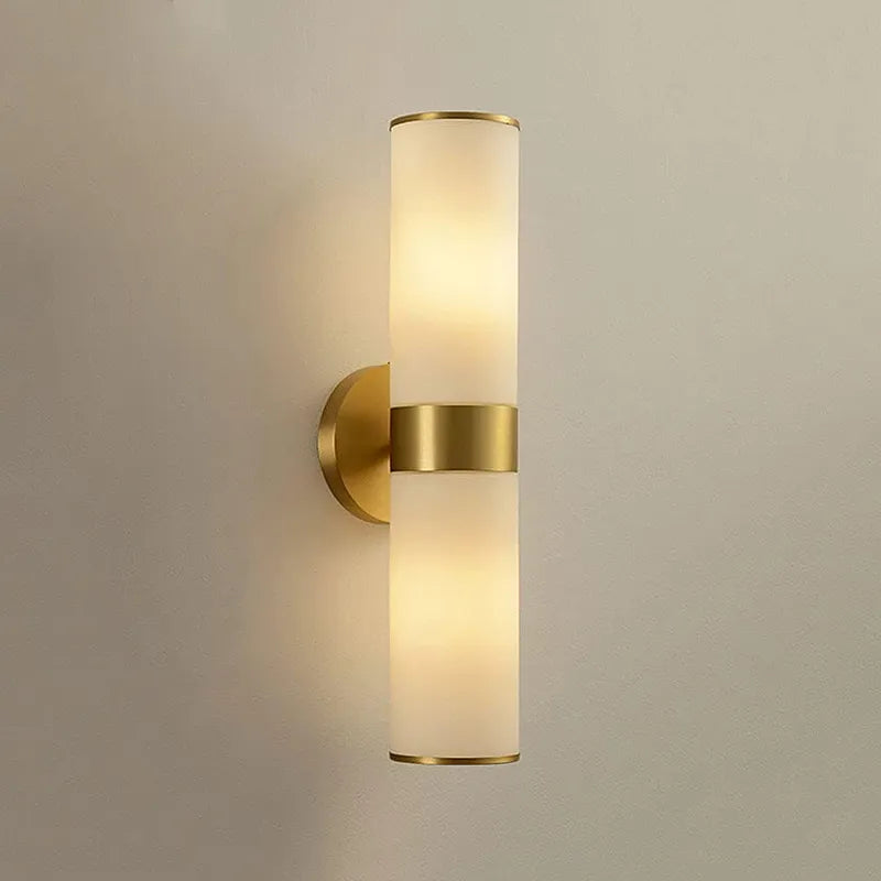Alabaster Tube Wall Light | Soft Vertical Glow Fixture - View 8