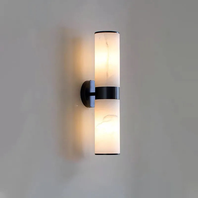 Alabaster Tube Wall Light | Soft Vertical Glow Fixture - View 10