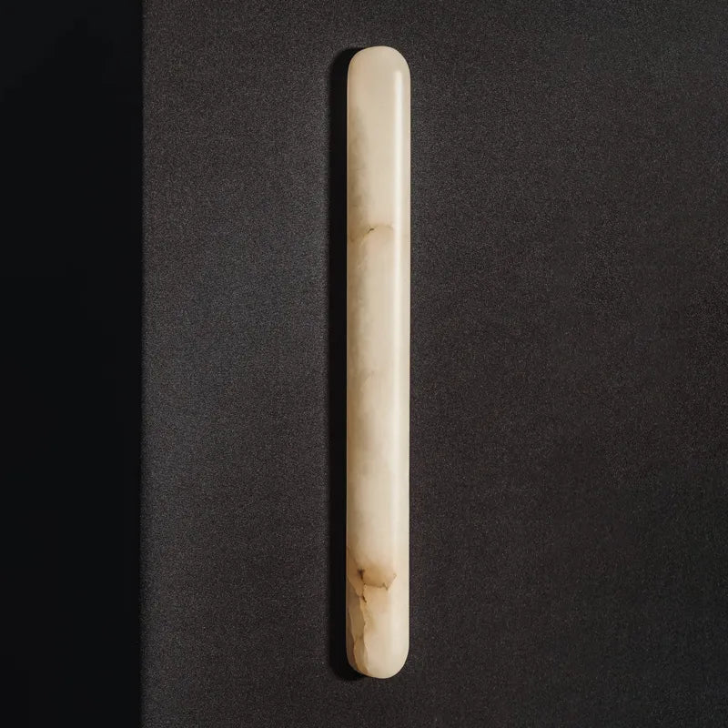 Alabaster Tubular Wall Light – Slim Vertical Sconce with Ambient Glow