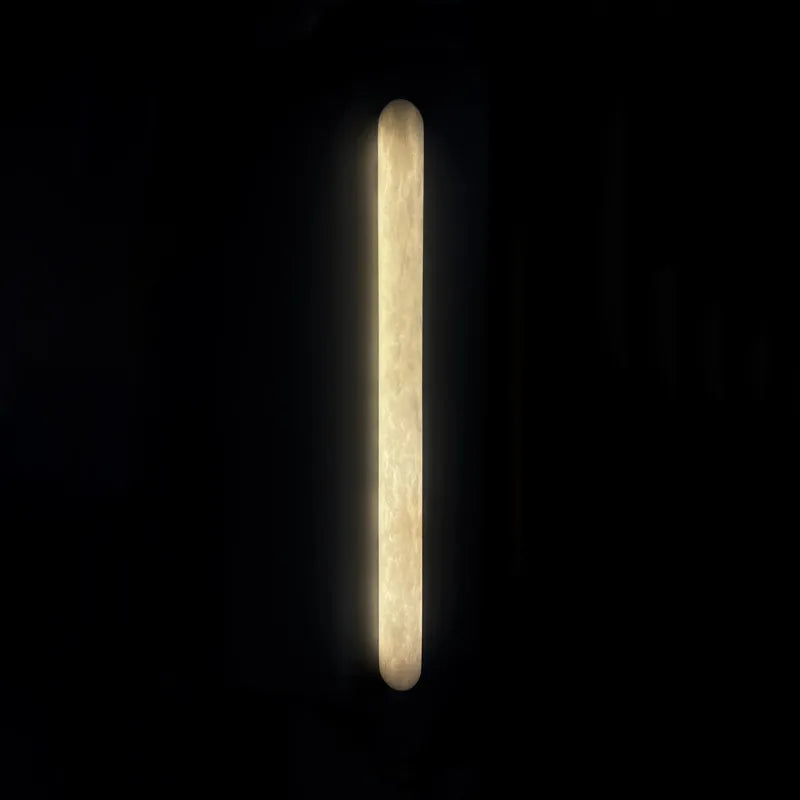 Alabaster Tubular Wall Light – Slim Vertical Sconce with Ambient Glow