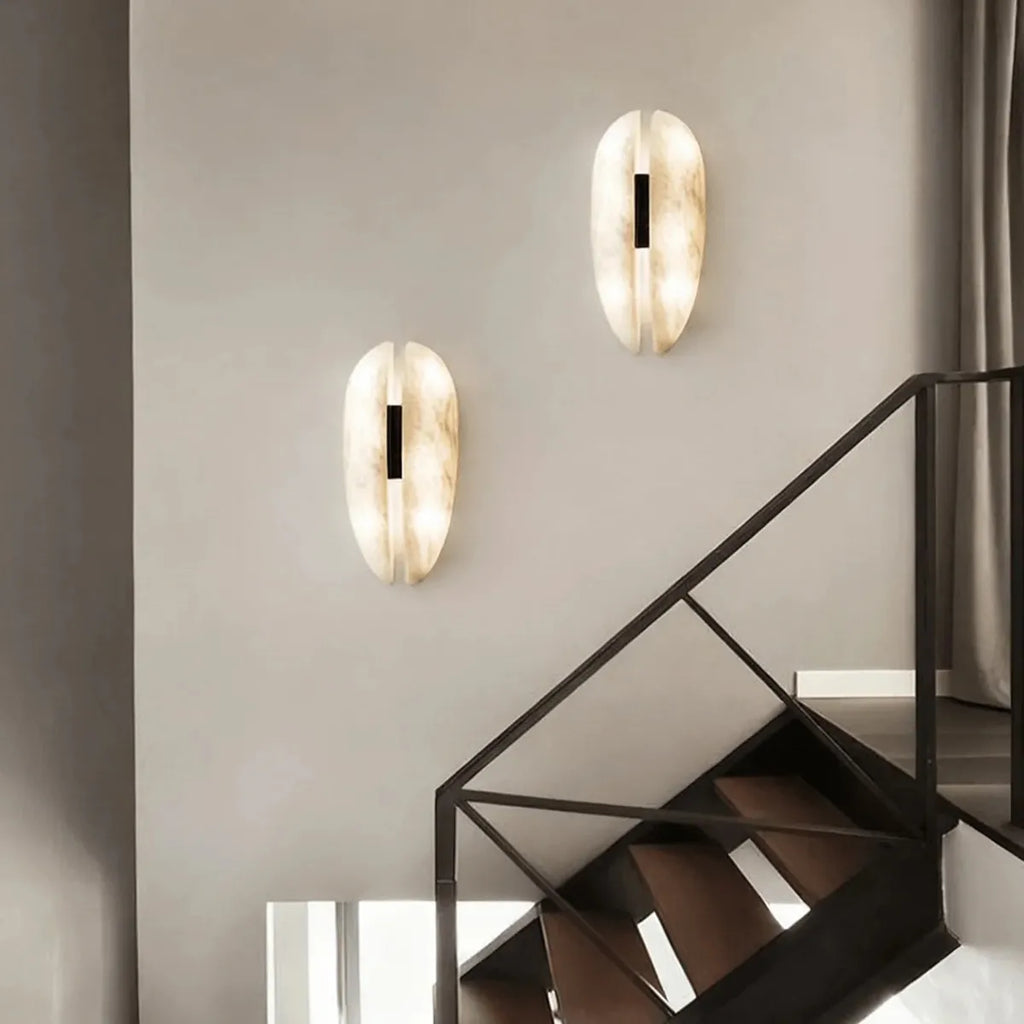 Alabaster Veil Wall Sconce – Decorative Lighting with Sculptural Design - View 3