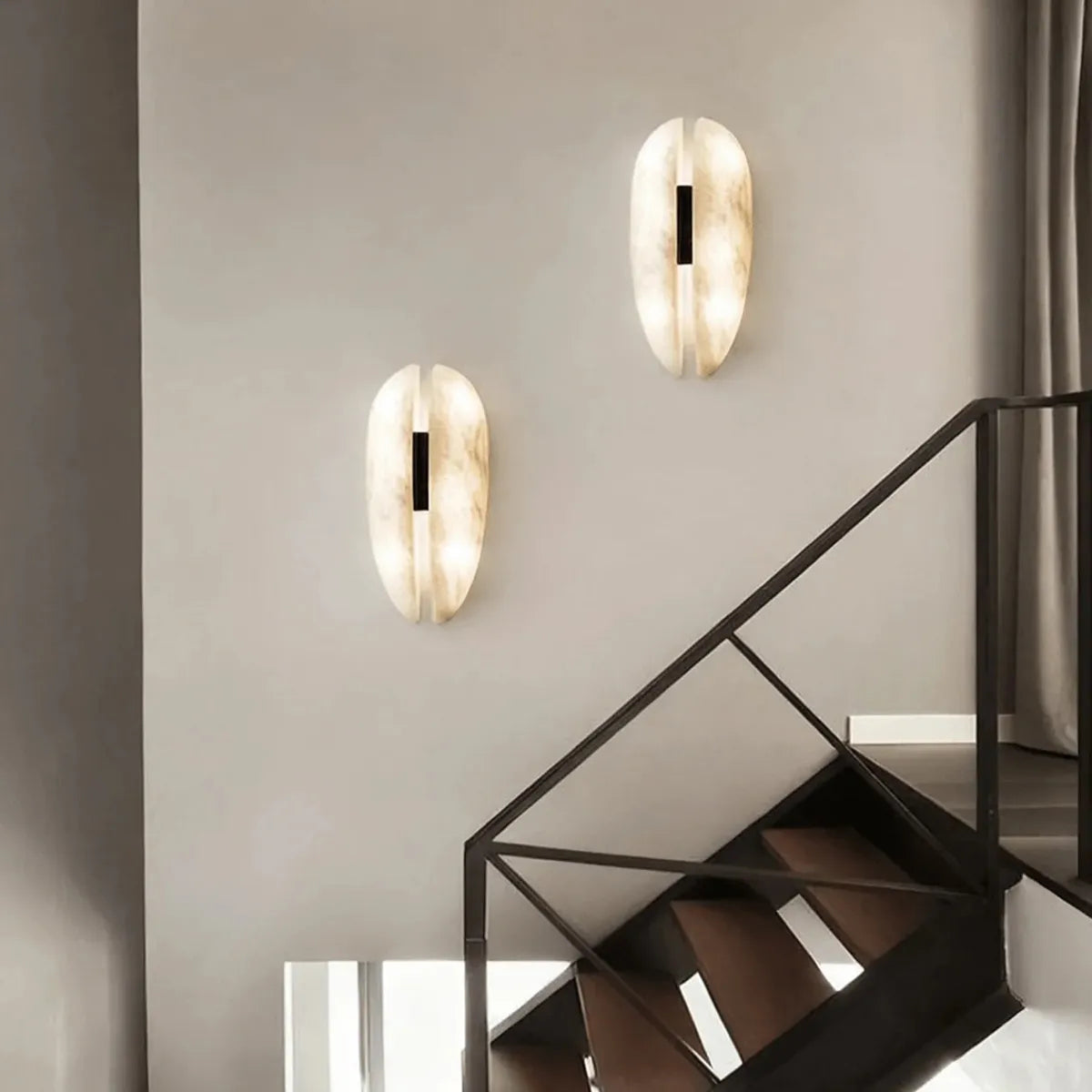 Alabaster Veil Wall Sconce – Decorative Lighting with Sculptural Design - View 3