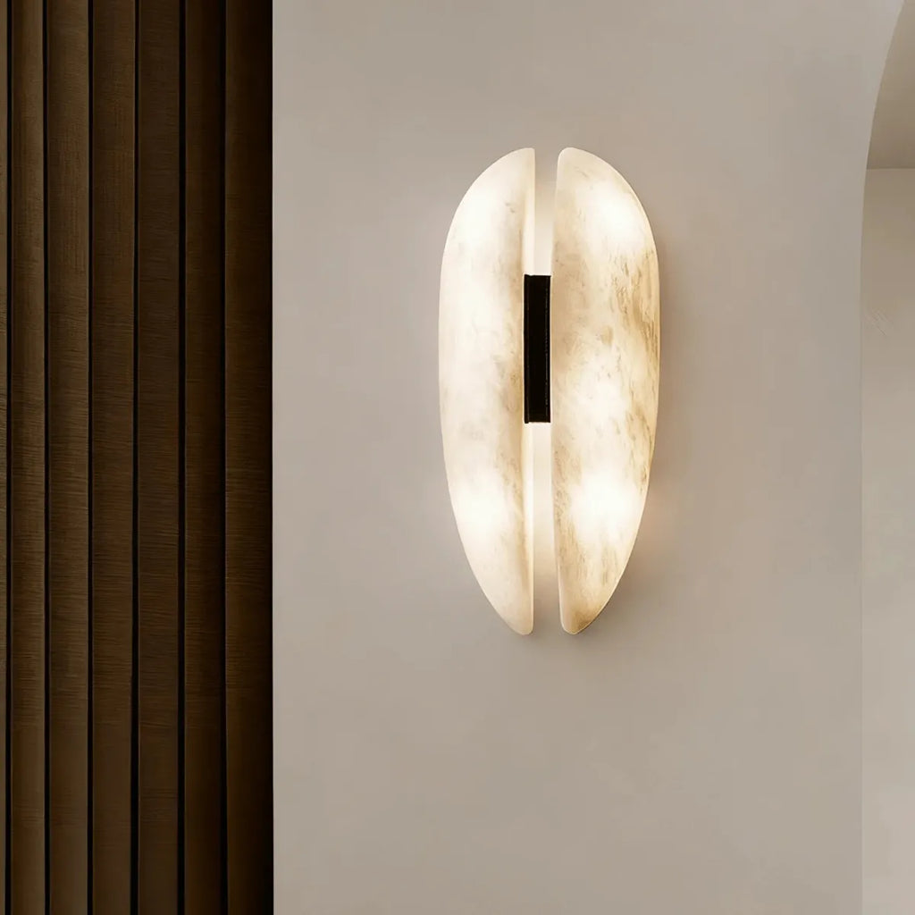 Alabaster Veil Wall Sconce – Decorative Lighting with Sculptural Design - View 4