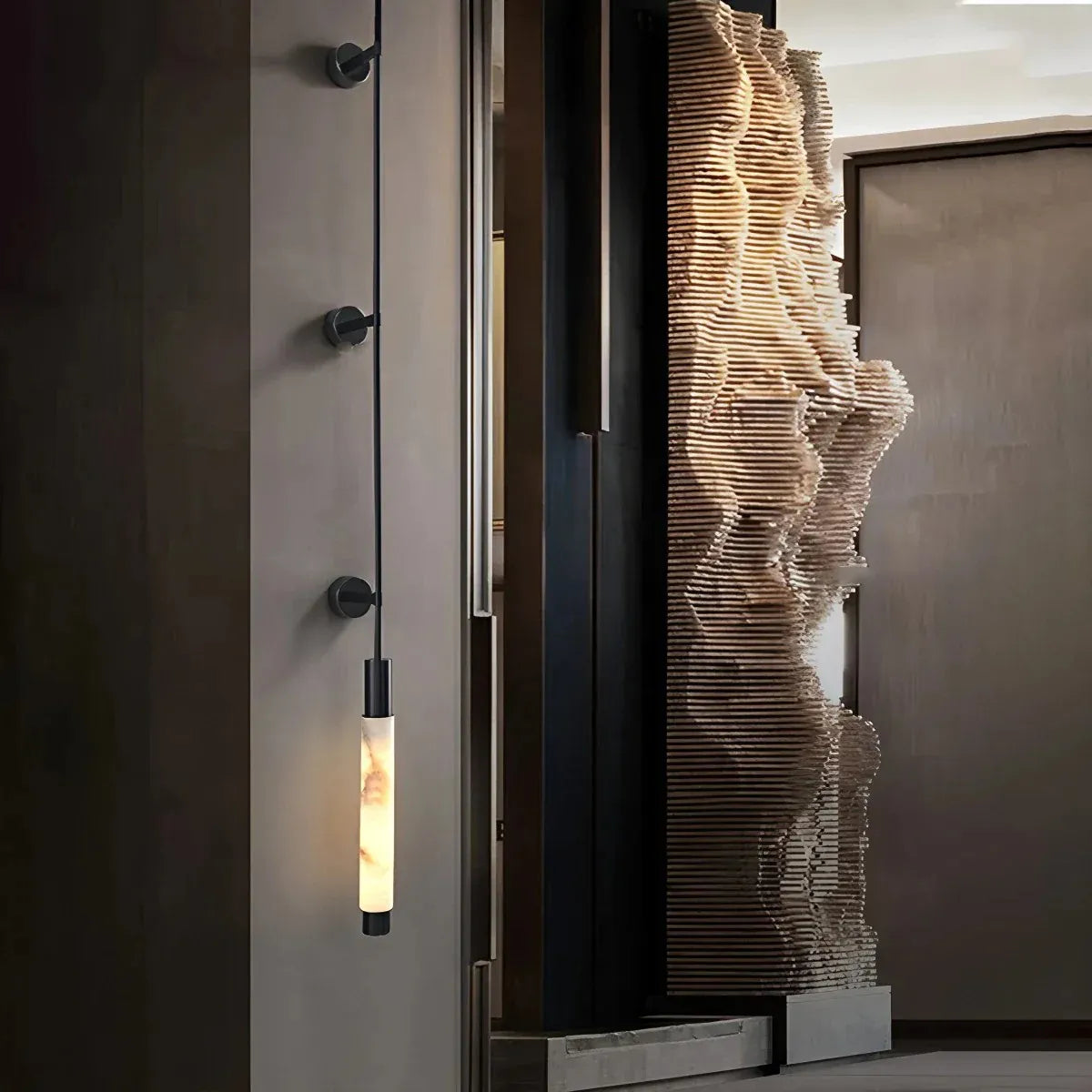 Alabaster Verita Column Wall Sconce | Linear Wall Lighting for Indoor Accents