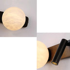 Alabaster Wall Lamp with Spherical Shade | Rotating Spotlight - View 5