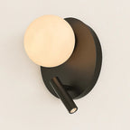 Alabaster Wall Lamp with Spherical Shade | Rotating Spotlight - View 8