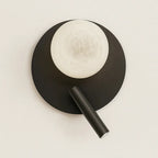 Alabaster Wall Lamp with Spherical Shade | Rotating Spotlight - View 9