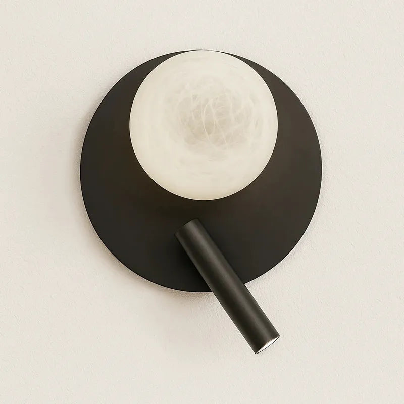 Alabaster Wall Lamp with Spherical Shade | Rotating Spotlight - View 9