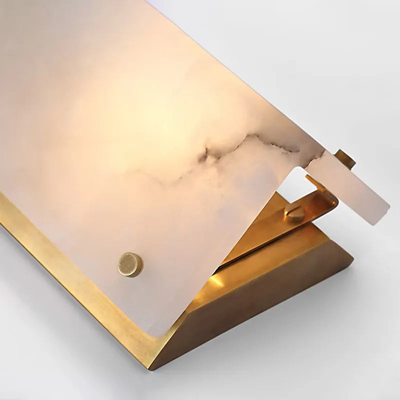 Alabaster Wall Sconce Light – Layered Design with Luminous Silhouette - View 5