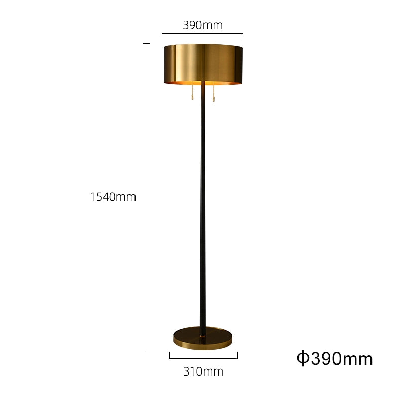 black brass floor lamp