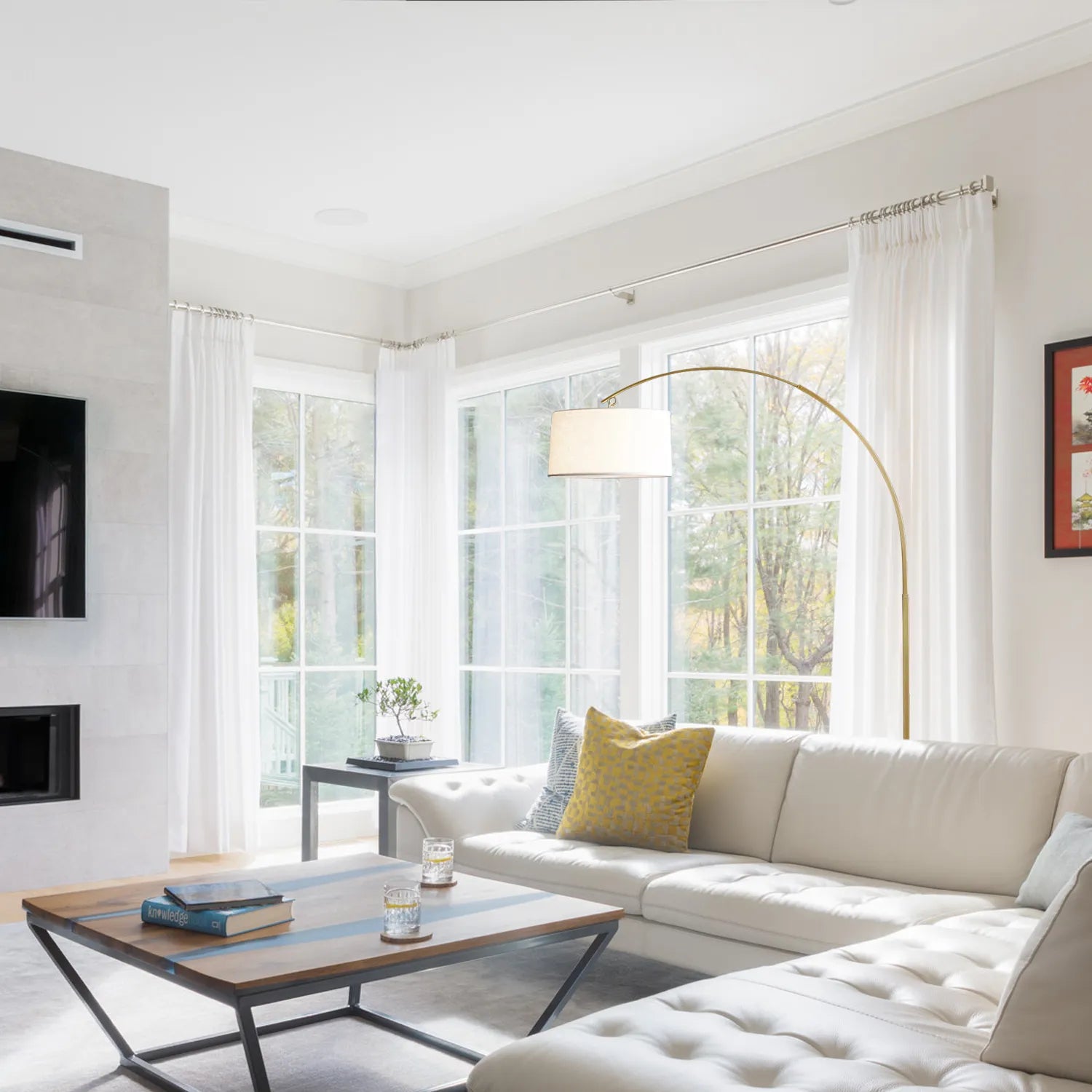 modern white floor lamp