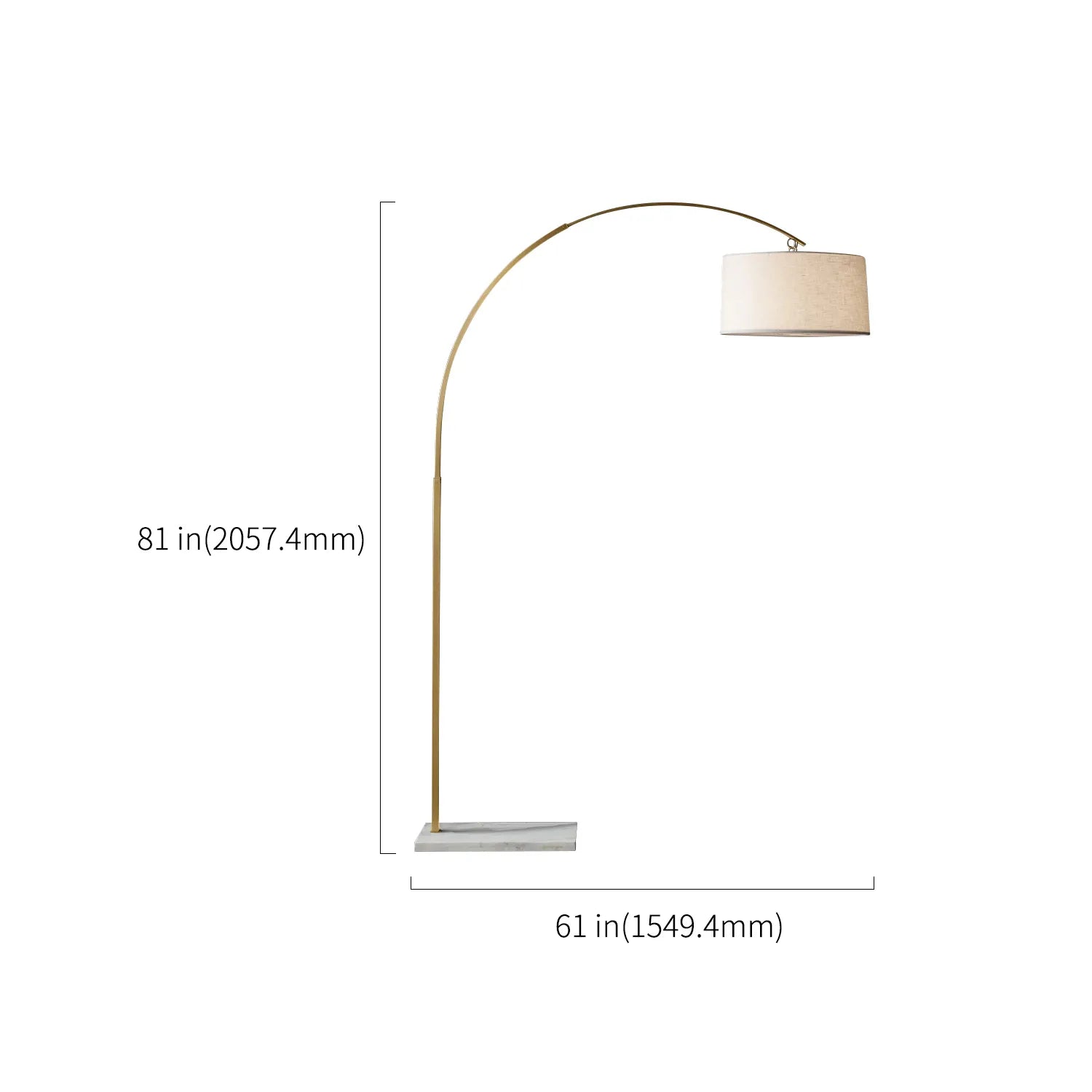 arc floor lamp with white marble base