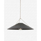 Arcane Pendant - Wide Tapered Shade Aged Brass Chain Pendant