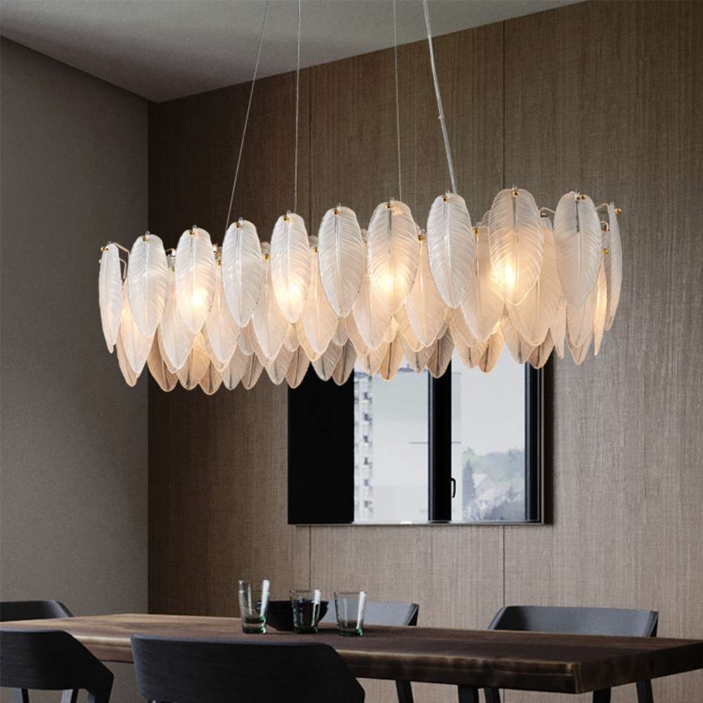 feather glass lighting