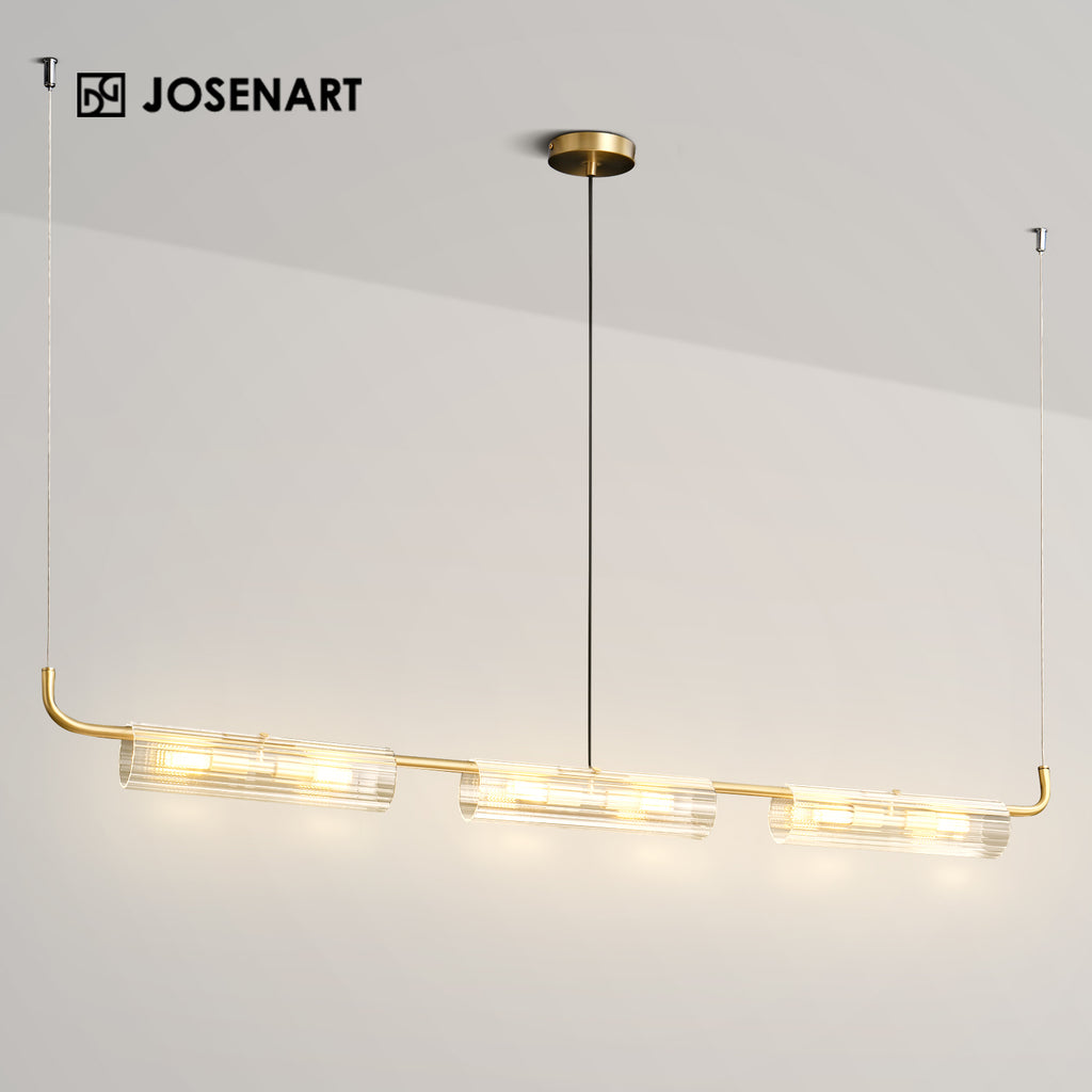 glass linear chandelier
