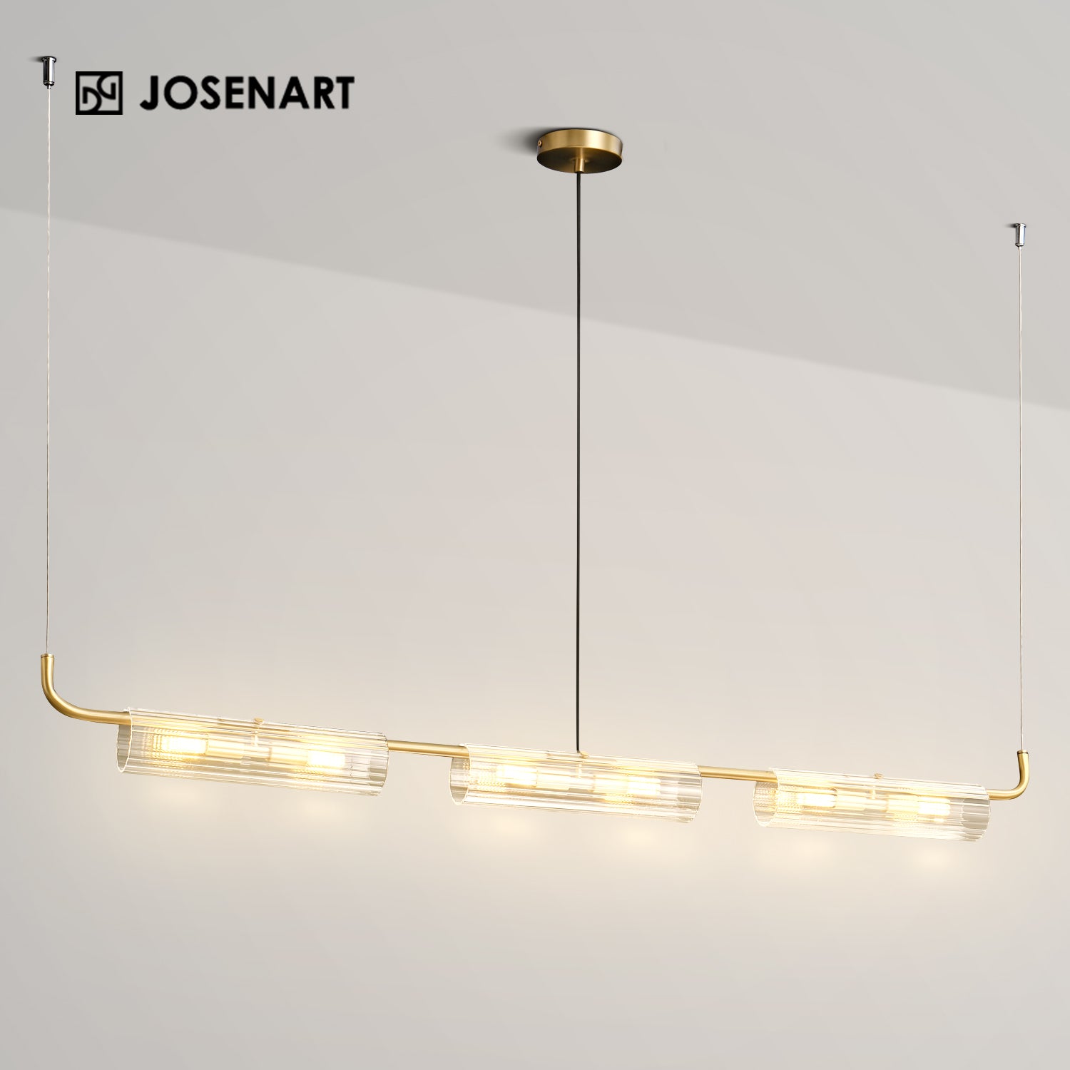 glass linear chandelier