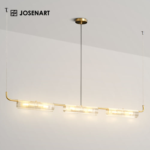 glass linear chandelier