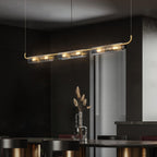 clear glass linear chandelier