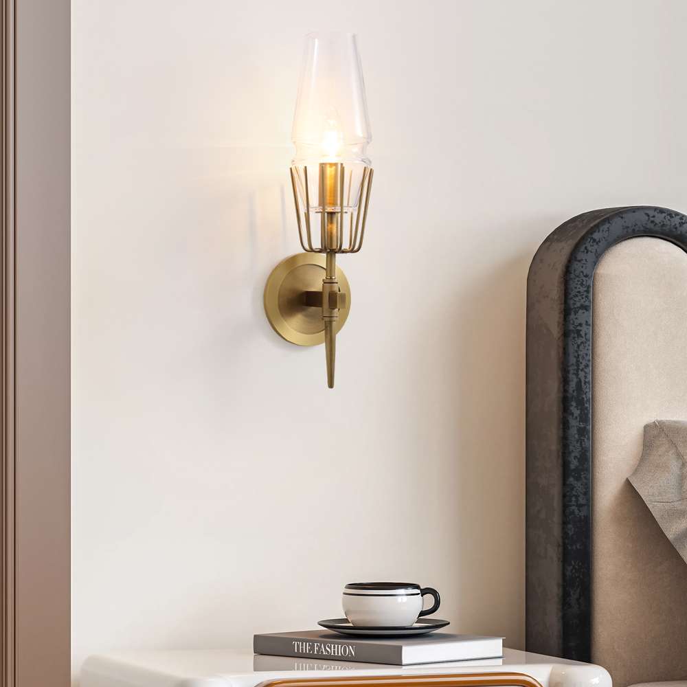 arrow brass wall sconce light