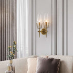 modern arrow wall light in brass