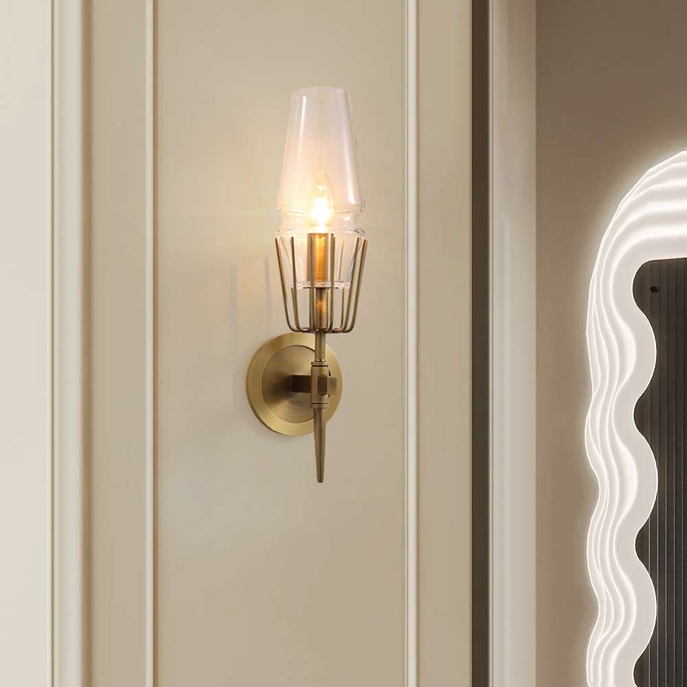 brass arrow sconce for hallway