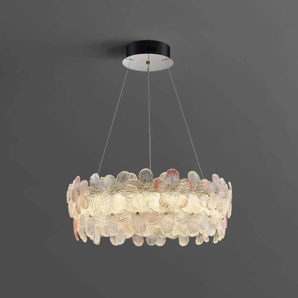 round glass chandelier