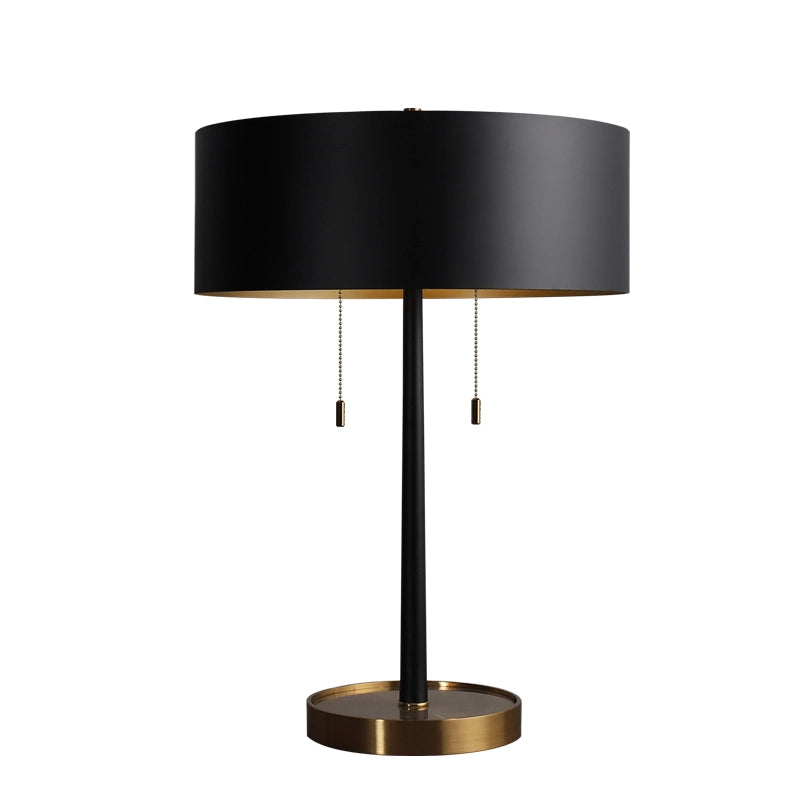 black metal table lamp