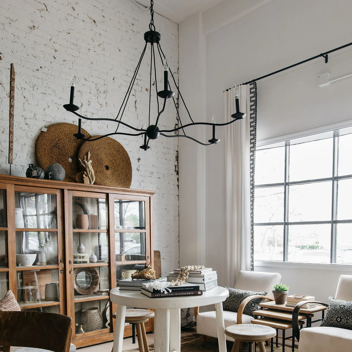 Atherton Forged Iron Chandelier 6-Light — Industrial Heritage Ceiling Light with Warm Commanding Glow