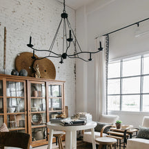 Atherton Forged Iron Chandelier 6-Light — Industrial Heritage Ceiling Light with Warm Commanding Glow