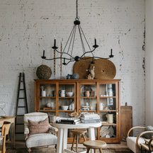 Atherton Forged Iron Chandelier 6-Light — Industrial Heritage Ceiling Light with Warm Commanding Glow