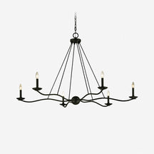 Atherton Forged Iron Chandelier 6-Light — Industrial Heritage Ceiling Light with Warm Commanding Glow