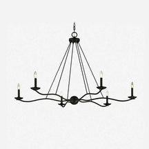 Atherton Forged Iron Chandelier 6-Light — Industrial Heritage Ceiling Light with Warm Commanding Glow